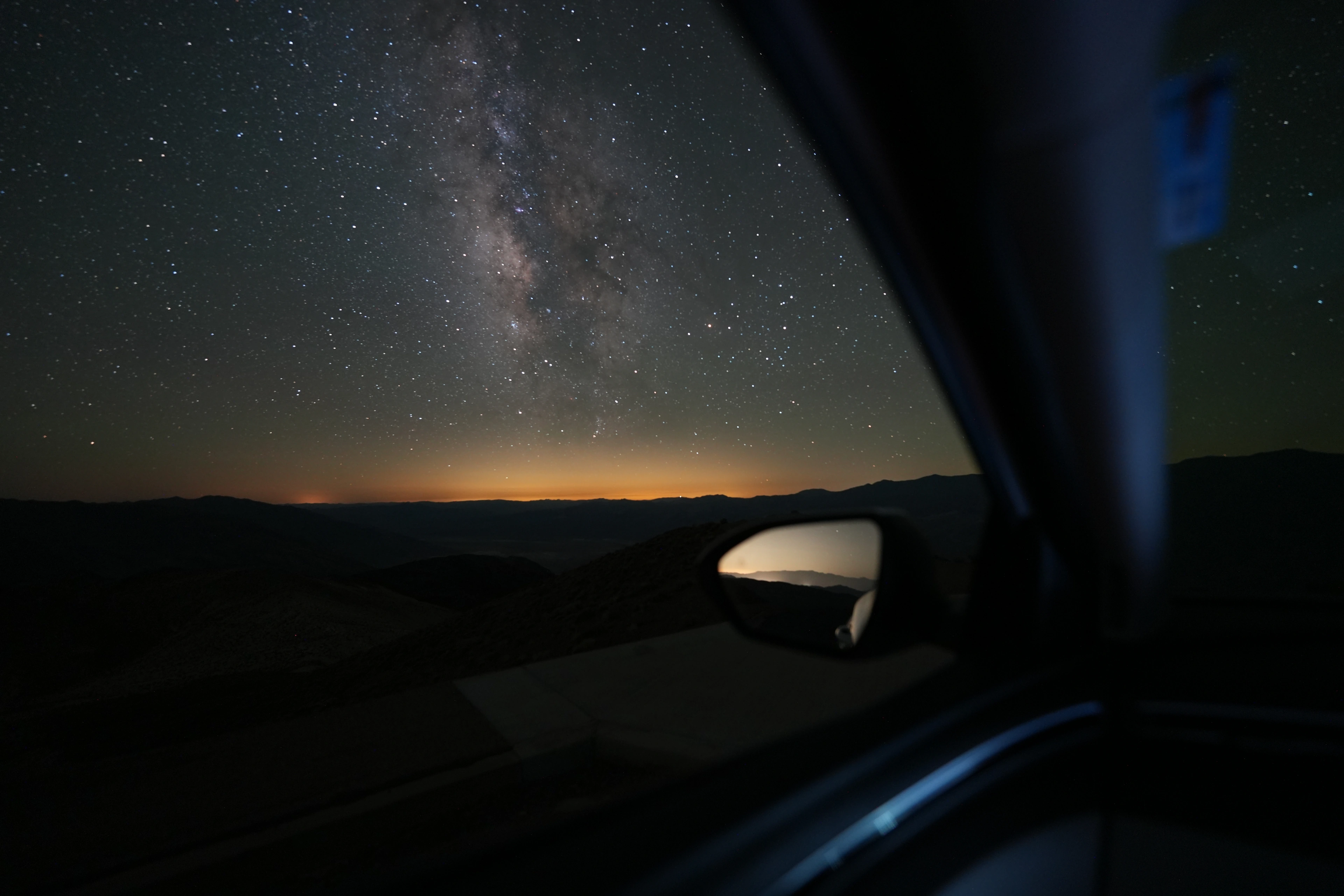 The Milky Way seen through a car window