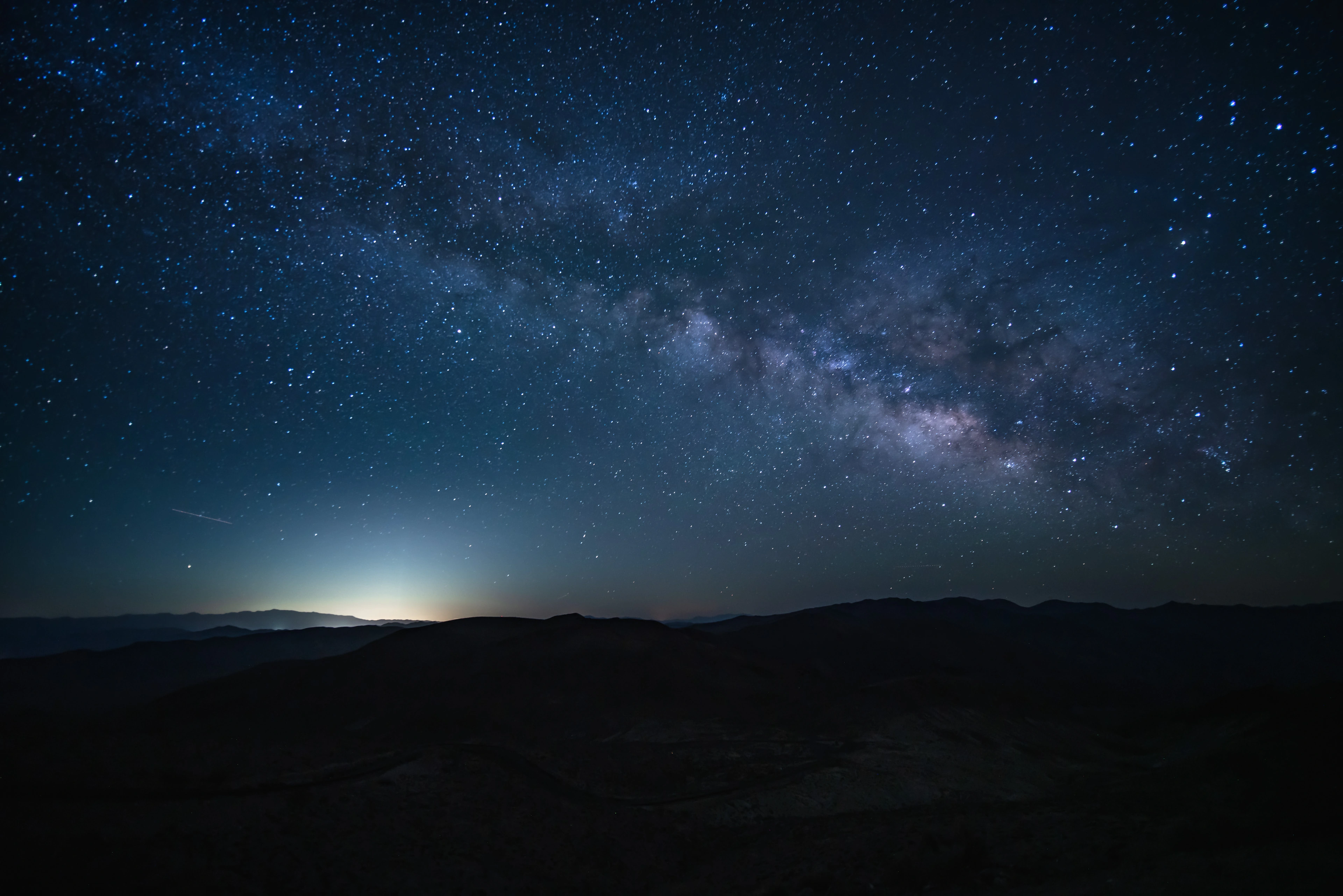 The Milky Way above layered ridges seen from Dantes View
